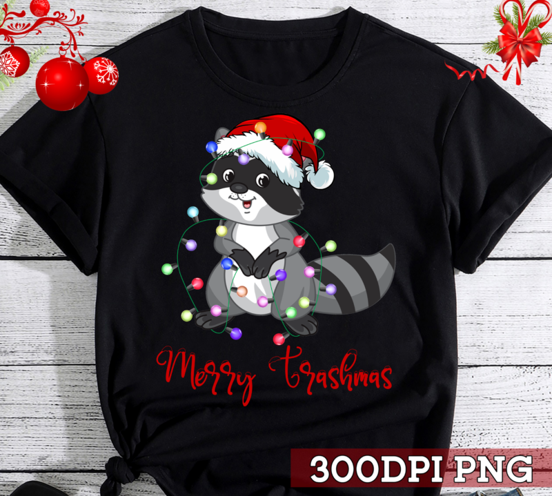 Merry Trashmas png, Christmas Raccoon Shirt, Funny Animal Shirt, Christmas Raccoon Shirt, Merry Christmas Tee, Happy Holidays PNG File TC
