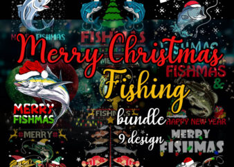 Merry Christmas Fishing PNG, Merry Fishmas PNG, Fishing PNG, Digital Download t shirt designs for sale