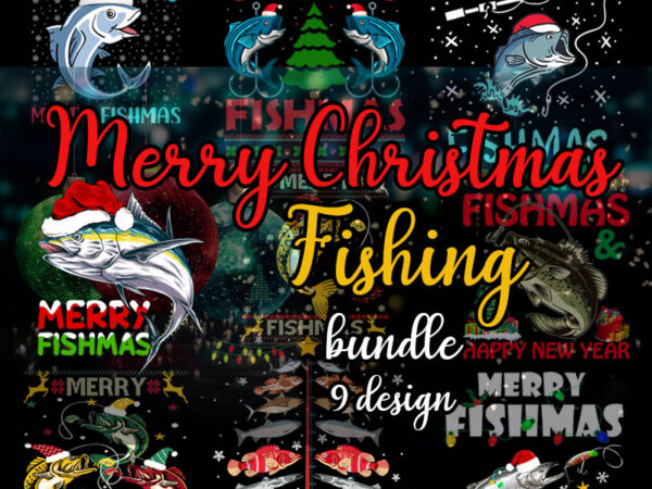 Merry christmas fishing png, merry fishmas png, fishing png, digital download t shirt designs for sale