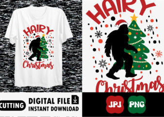 Hairy Christmas Shirt print template