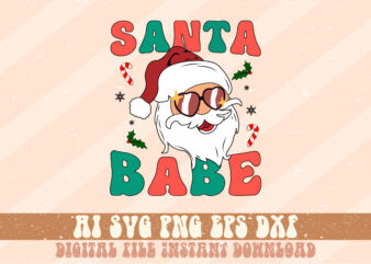 Funny Santa Babe Tee, Santa Babe Christmas Shirt Print Templatee t shirt graphic design