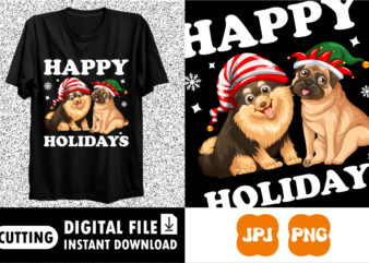 Happy holidays Merry Christmas Shirt print template