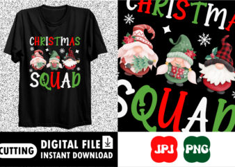 Christmas squad shirt print template