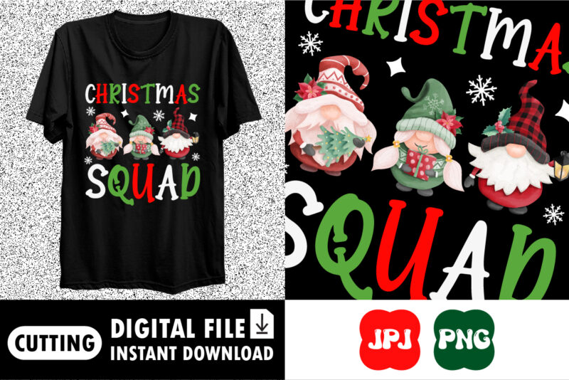 Christmas squad shirt print template