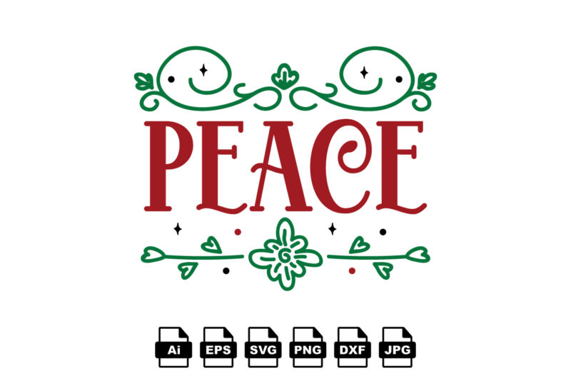 Peace Merry Christmas shirt print template, funny Xmas shirt design, Santa Claus funny quotes typography design