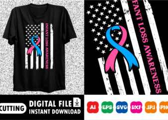 Infant Loss Awareness USA Flag Shirt Print template