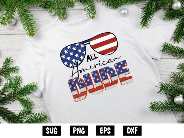 All american dude american flag shirt print template t shirt vector