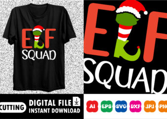 Elf squad Merry Christmas shirt print template