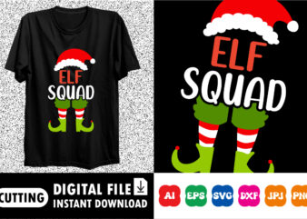 Elf squad Merry Christmas shirt print template