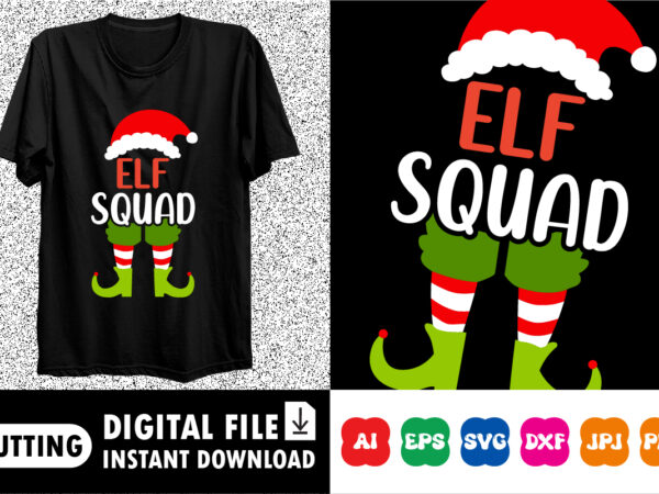 Elf squad merry christmas shirt print template vector clipart