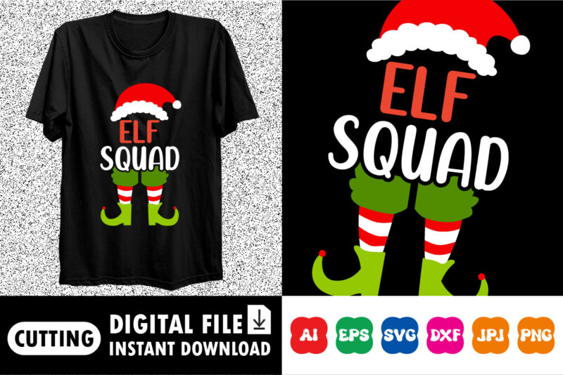 Elf squad Merry Christmas shirt print template