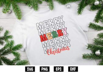 Merry Merry Merry Christmas Shirt Print Template t shirt designs for sale