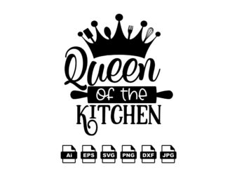 Queen of the kitchen Merry Christmas shirt print template, funny Xmas shirt design, Santa Claus funny quotes typography design