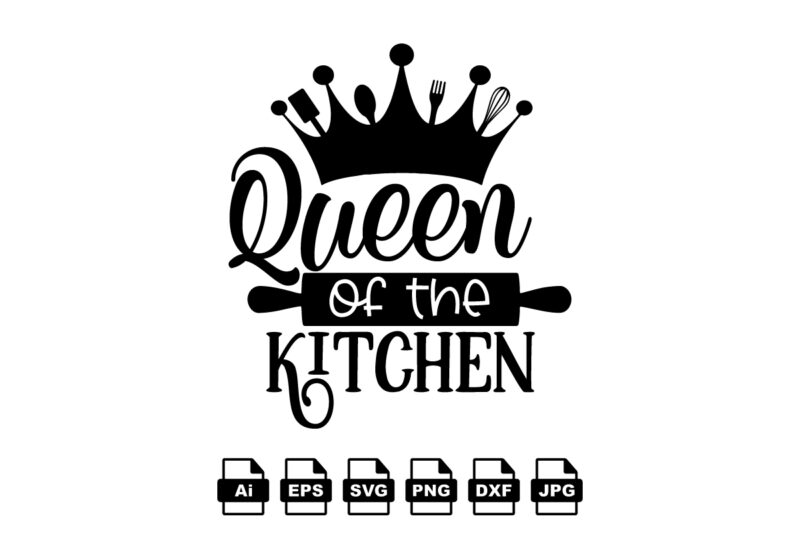 Queen of the kitchen Merry Christmas shirt print template, funny Xmas shirt design, Santa Claus funny quotes typography design