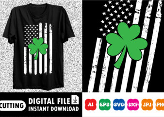 Saint Patrick’s USA Flag Shirt print template