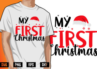 My First Christmas Shirt Print Template