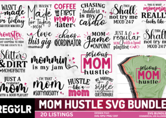 Mom Hustle svg Bundle t shirt designs for sale