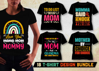 Mom Mama T-Shirt Design Bundle