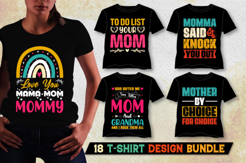 Mom Mama T-Shirt Design Bundle