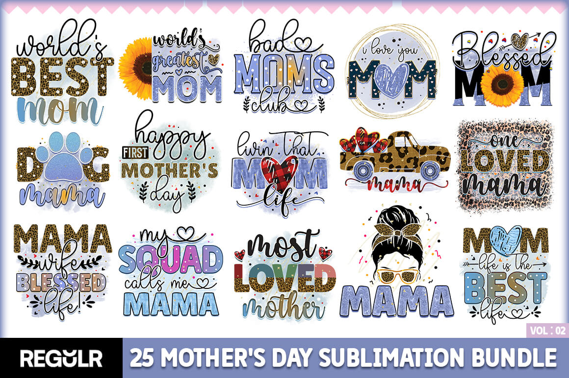 Mother's Day Sublimation Bundle - Buy t-shirt designs