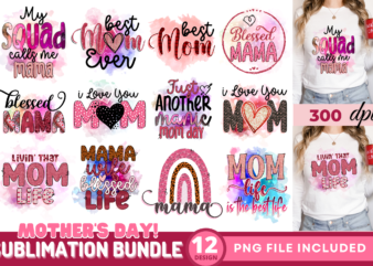 Mothers day PNG Sublimation Bundle t shirt designs for sale