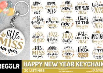 New Year Keychain Svg bundle