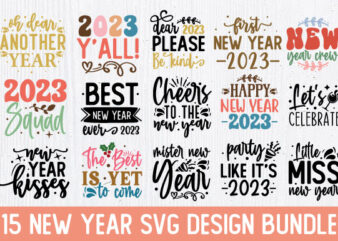 2023 new year t-shirt design bundle