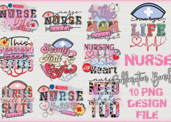 Nurse Sublimation Bundle T shirt vector artwork