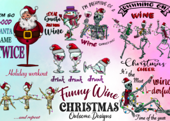 Funny Wine Christmas Sublimation Bundle