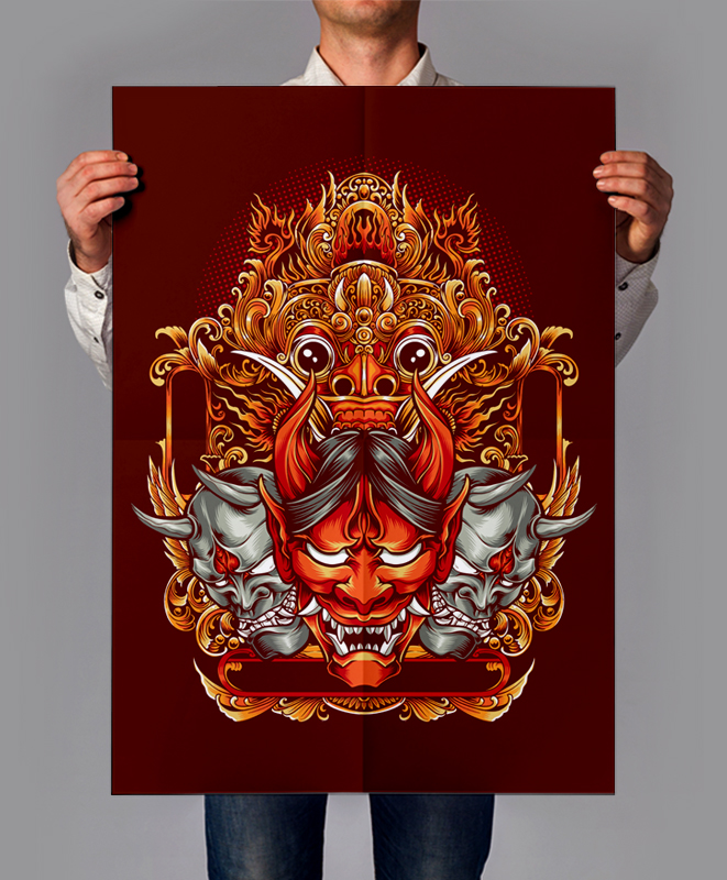 JAPANESE – Samurai & Oni Mask Designs Bundle