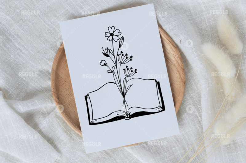 Paper Cut Open Book with Leaf SVG Bundle