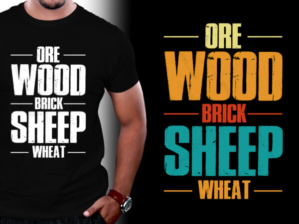 Ore wood brick sheep wheat t-shirt design