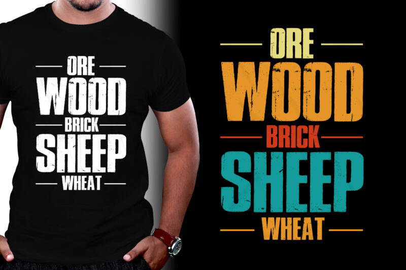 Ore Wood Brick Sheep Wheat T-Shirt Design