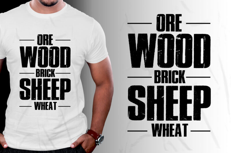 Ore Wood Brick Sheep Wheat T-Shirt Design