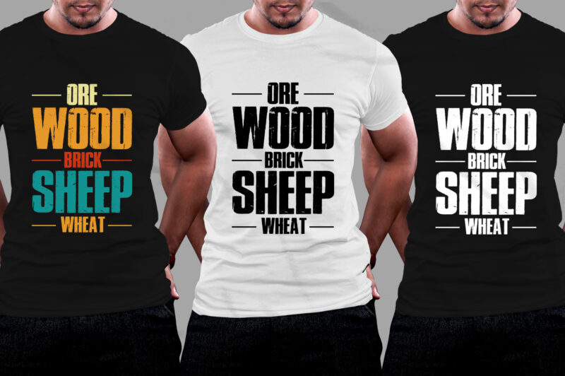 Ore Wood Brick Sheep Wheat T-Shirt Design