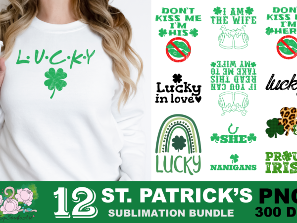 Lucky shamrock st patrick’s day png sublimation design