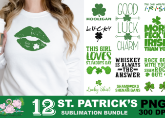 Irish lucky st patrick's day png sublimation design
