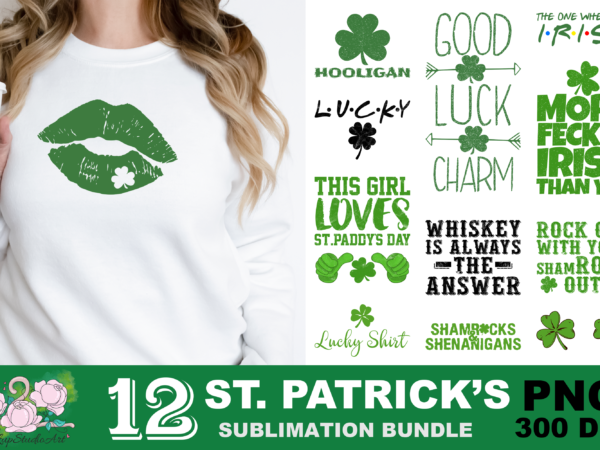 Irish lucky st patrick’s day png sublimation design