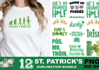 Bad and Boozy Irish St Patrick’s Day PNG Sublimation Design