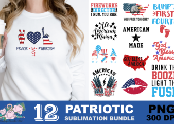 Peace Love Freedom 4th of July PNG Sublimation Design