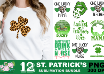 Shamrock Lucky St Patrick’s Day PNG Sublimation Design