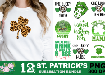 Shamrock lucky st patrick's day png sublimation design