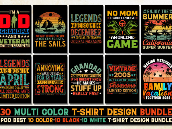 Pod t-shirt design bundle