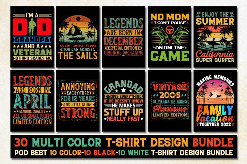 POD T-Shirt Design Bundle