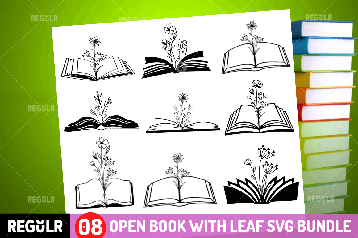 Open book svg/book clipart/book svg/open book silhouette/book cricut cut  files/book clip art/book digital download designs/svg