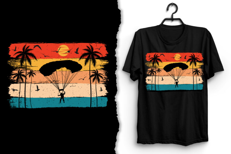 Retro Vintage Sunset T-Shirt Design Graphic