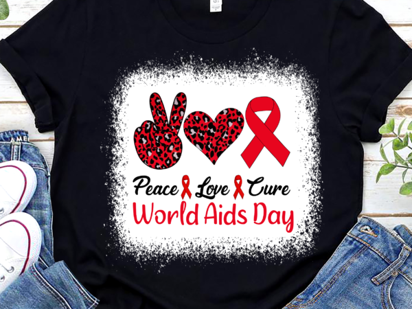 Peace love cure world aids day hiv_aids awareness leopard nl t shirt illustration