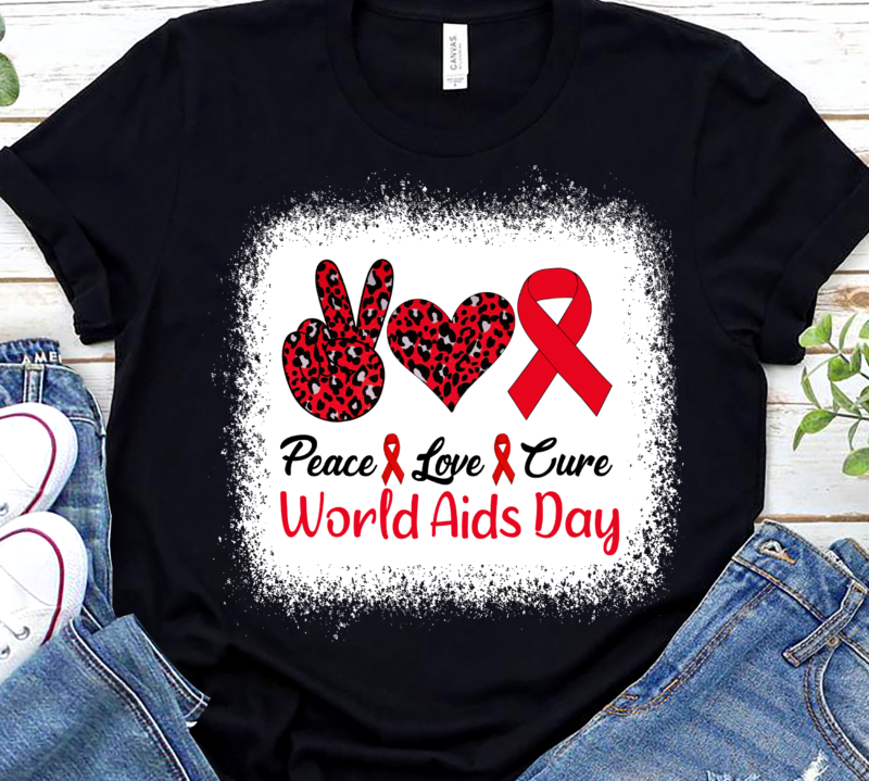 Peace Love Cure World Aids Day HIV_AIDS Awareness Leopard NL