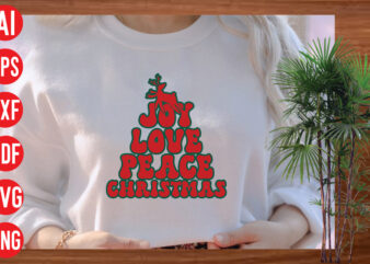 Joy love peace Christmas retro t shirt design, Peace and joy Retro T shirt design, Peace and joy SVG cut file, Peace and joy SVG design, Christmas Png, Retro Christmas