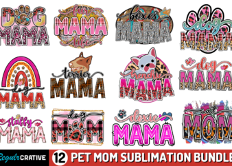 Pet Mom Sublimation Bundle t shirt illustration